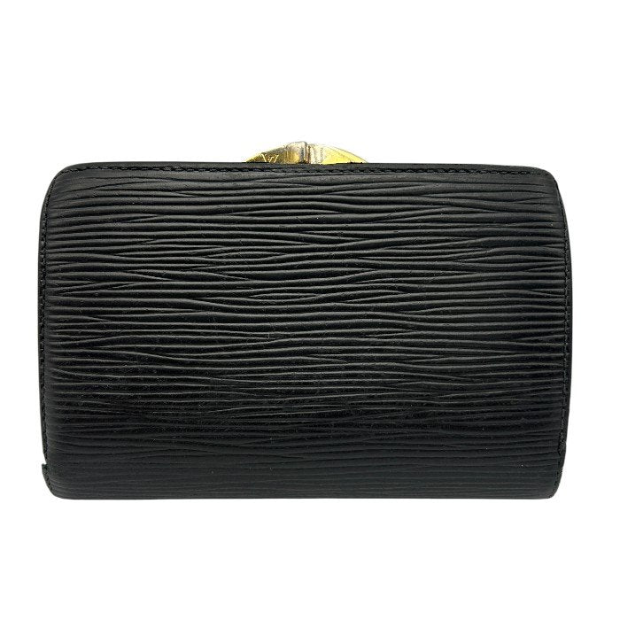 ルイヴィトン LOUIS VUITTON 財布 二つ折り エピ ポルトフォイユ・ヴィエノワ ノワール M63242 ブランド ブラック コンパクト ガマ口 小銭入れ 中古 W４