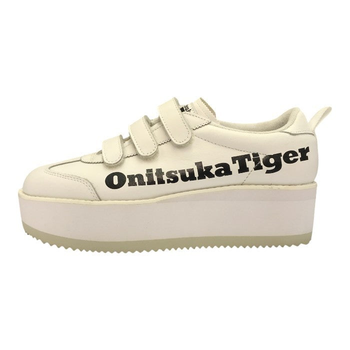 Onitsuka Tiger オニツカタイガー DELEGATION CHUNK W スニーカー レディース レザー 厚底 ロゴ ベルクロ ホワイト 23.5cm 1182A207 中古 T1