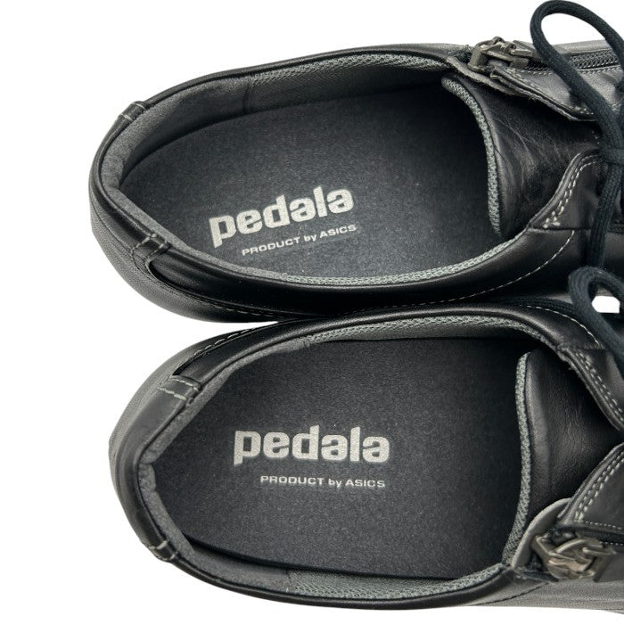 pedala ペダラ ASICS アシックス WP677F スニーカー 24.0cm レザー レディース 靴 シューズ ブラック 中古 W４