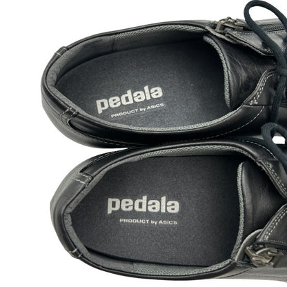 pedala ペダラ ASICS アシックス WP677F スニーカー 24.0cm レザー レディース 靴 シューズ ブラック 中古 W４