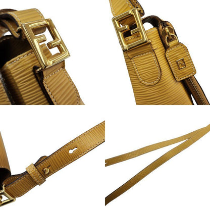 FENDI フェンディ ショルダーバッグ レディース レザー 斜め掛け エピ イエロー 中古 T1