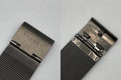 SKAGEN スカーゲン SUNDBY TITANIUM＆チャコールスチールメッシュウォッチ 233XLTTN 中古 D4