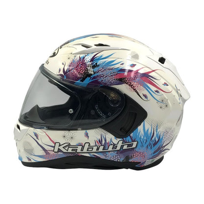 OGK KABUTO KAMUI-3 LEIA ヘルメット パールホワイト バイク 二輪用 和柄 インナーサンシェード CF-1シールド XLサイズ 中古 T1