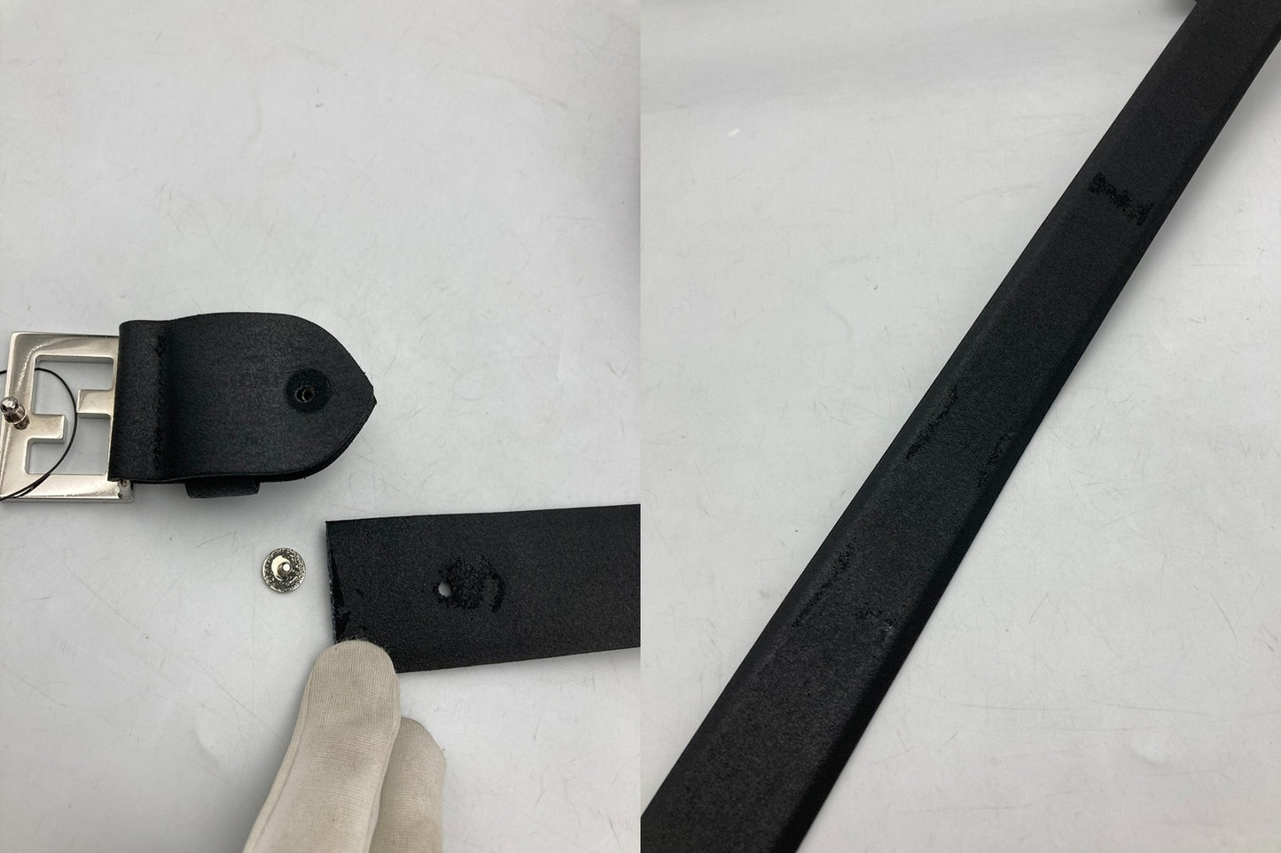 FENDI フェンディ Fバックル レザーベルト メンズ 中古 D4