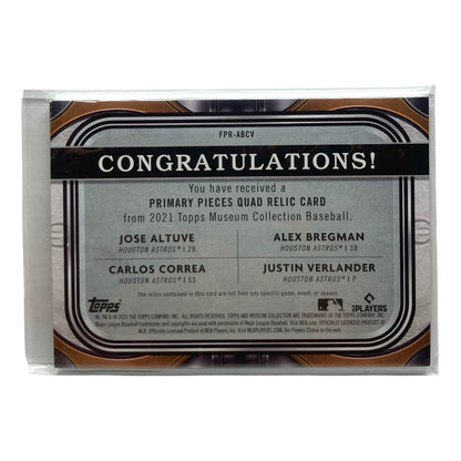 TOPPS MLBカード MUSEUM COLLECTION JOSE ALTUVE ALEX BREGMAN CARLOS CORREA JUSTIN VERLANDER ASTROS 55/99 #FPR-ABCV 中古 IT2