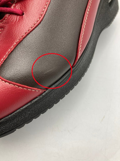 PIERRE RICCI ピエールリッチ 山羊革 4E 軽量 エアウォーキングシューズ  レッド/ダークブラウン 24.0cm 中古 D4