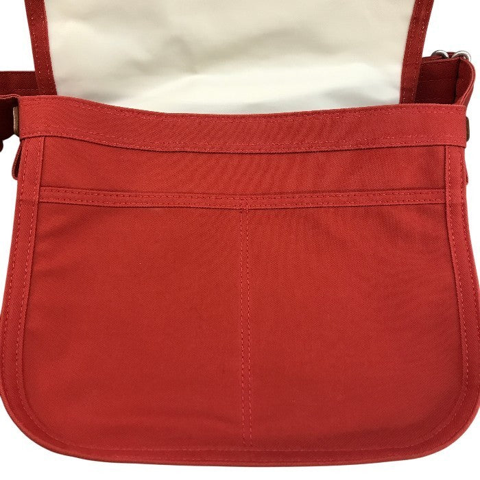 PORTER GIRL ポーター ガール NAKED ネイキッド ショルダーバッグ M レディース キャンバス 斜め掛け メッセンジャー レッド 中古 T1