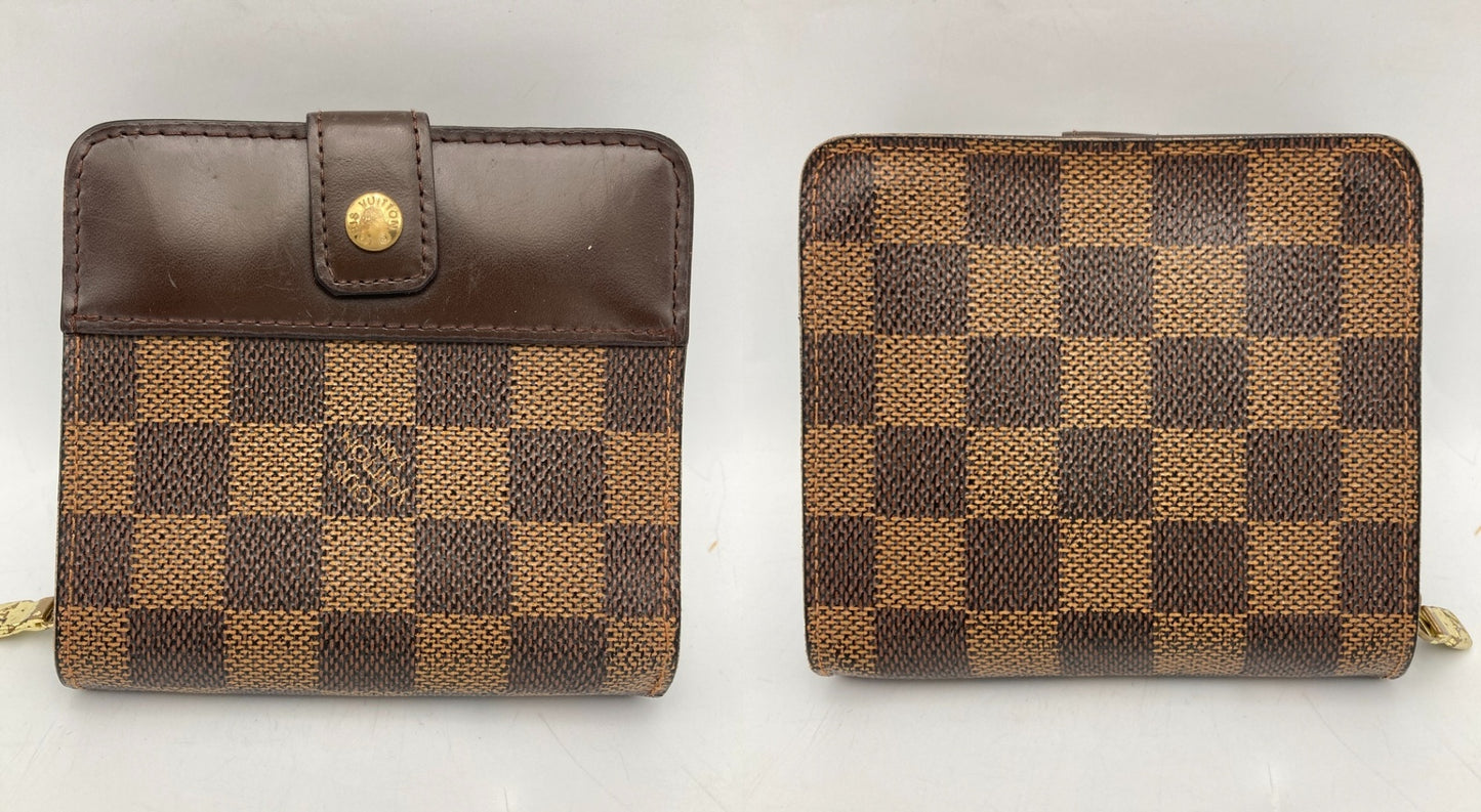 LOUIS VUITTON ルイヴィトン ダミエ エベヌ コンパクトジップ 2つ折り財布  N61668 中古 D4