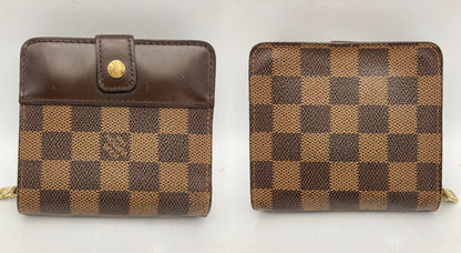 LOUIS VUITTON ルイヴィトン ダミエ エベヌ コンパクトジップ 2つ折り財布  N61668 中古 D4