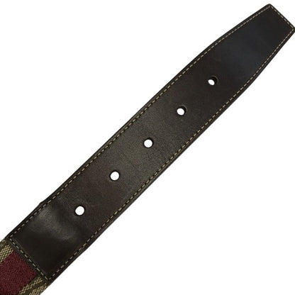 COACH コーチ シグネチャー ベルト メンズ レザー ピン式 大きいサイズ ベージュ/レッド系 105cm 90006 中古 T1