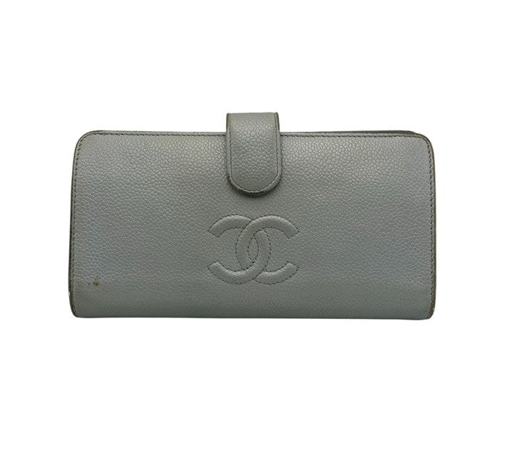 CHANEL シャネル キャビアスキン 2つ折り長財布 中古 D4