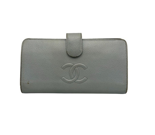 CHANEL シャネル キャビアスキン 2つ折り長財布 中古 D4