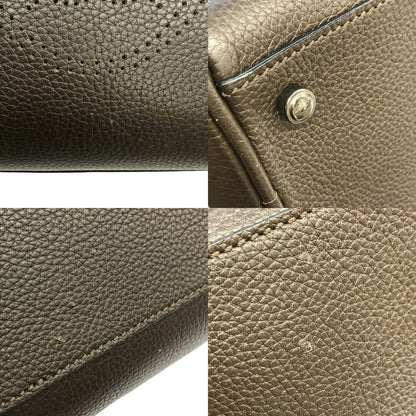 CARTIER カルティエ マルチェロ ドゥ ハンドバッグ レディース レザー 2way ショルダーバッグ パンチングロゴ ダークブラウン 中古 T1