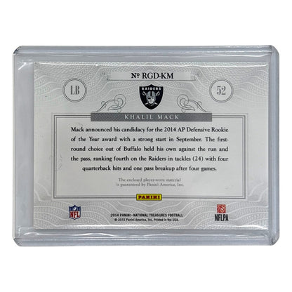 PANINI NFLカード NATIONAL TREASURES KHALIL MACK RAIDERS 14/25 #RGD-KM 中古 IT1