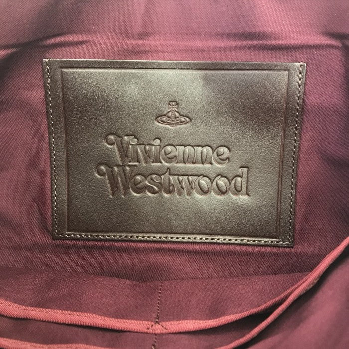 Vivienne Westwood クラッチバッグ ユニセックス オーブ カモフラージュ 迷彩 A4収納可 レッド/ブラウン 中古 T1