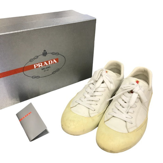 PRADA SPORT プラダ スポーツ スニーカー メンズ ローカット レザー レースアップ ホワイト 8サイズ 4E2515 中古 T1