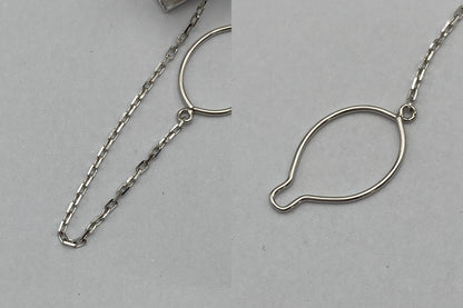 K14WG パール ネクタイピン チェーン付 中古 D4