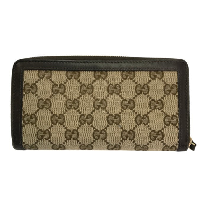 GUCCI グッチ GGキャンバス 長財布 ユニセックス ラウンドファスナー インターロッキングG ロングウォレット ブラウン/ブラック 308012 中古 T1