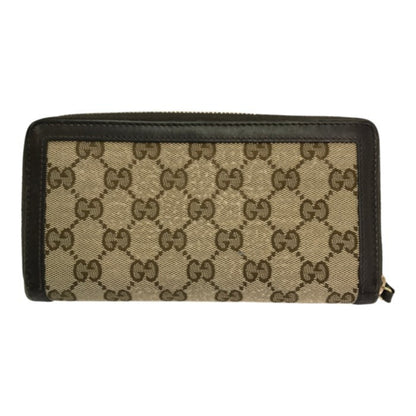 GUCCI グッチ GGキャンバス 長財布 ユニセックス ラウンドファスナー インターロッキングG ロングウォレット ブラウン/ブラック 308012 中古 T1