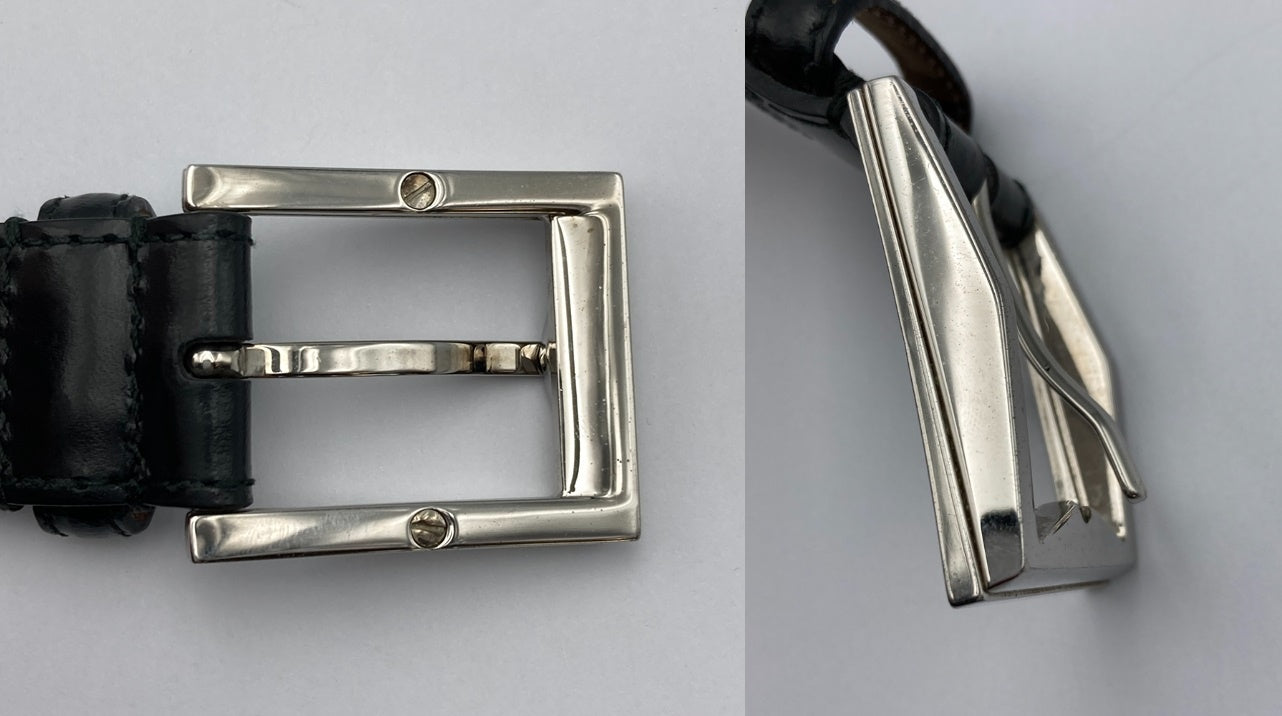 GUCCI グッチ レザー バックルベルト 90cm メンズ 223901 中古 D4