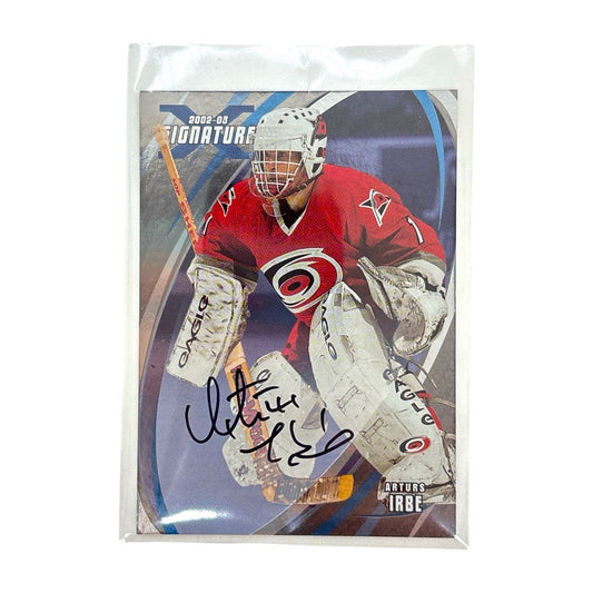 In The Game NHLカード 2002-03 SIGNATURE BE A PLAYER ARTURS IRBE CAROLINA HURRICANES #143 中古 IT1