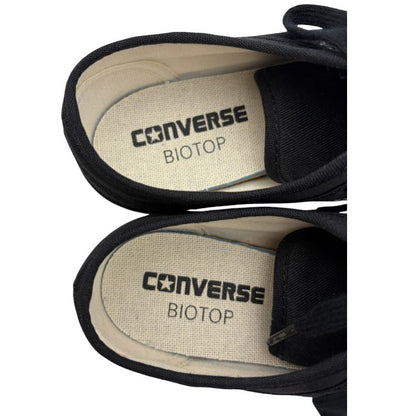 converse コンバース BIOTOP ビオトープ JACK PURCELL ジャックパーセル スニーカー 24.5cm 靴 シューズ おしゃれ レディース キャンバス ブラック 中古 W４