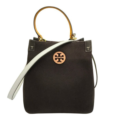 TORY BURCH トリーバーチ ミニトートバッグ レディース キャンバス 2way ショルダー 斜め掛け ブラウン 中古 T1