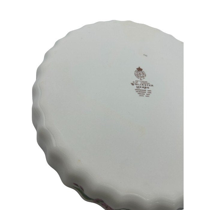 ROYAL WORCESTER ロイヤルウースター ハーブ ローズマリー キッシュプレート 皿 洋食器 ブランド 蝶々 フラワー 花 中古 W４