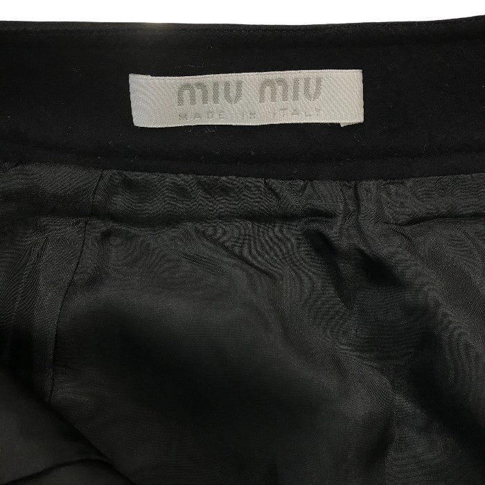 miumiu ミュウミュウ スカート レディース ウール 厚手 膝丈 無地 ブラック 40サイズ 中古 T1