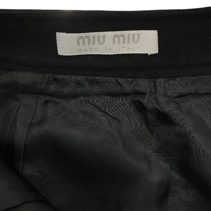 miumiu ミュウミュウ スカート レディース ウール 厚手 膝丈 無地 ブラック 40サイズ 中古 T1