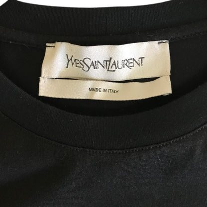 YVES SAINT LAURENT イヴサンローラン トップス メンズ コットン YSL ロゴ ベロア ブラック XS 288894 Y1LVE Tシャツ ブランド 半袖 夏 中古 W1