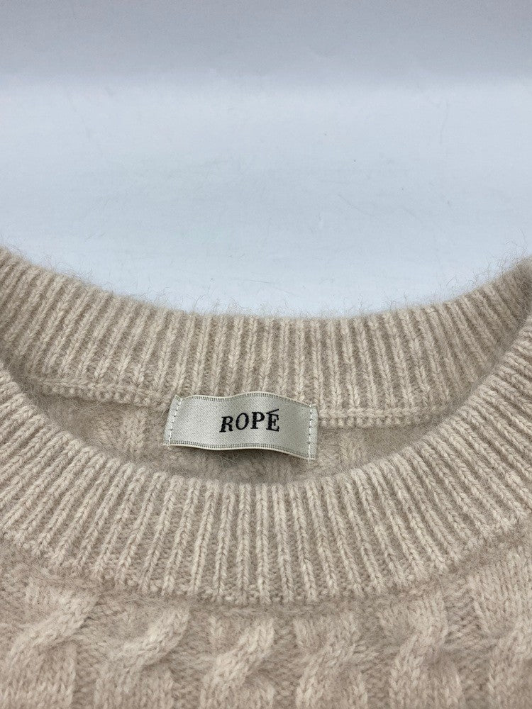 ROPE ロペ フォックスファー 46％ ケーブルニット レディース 中古 D4