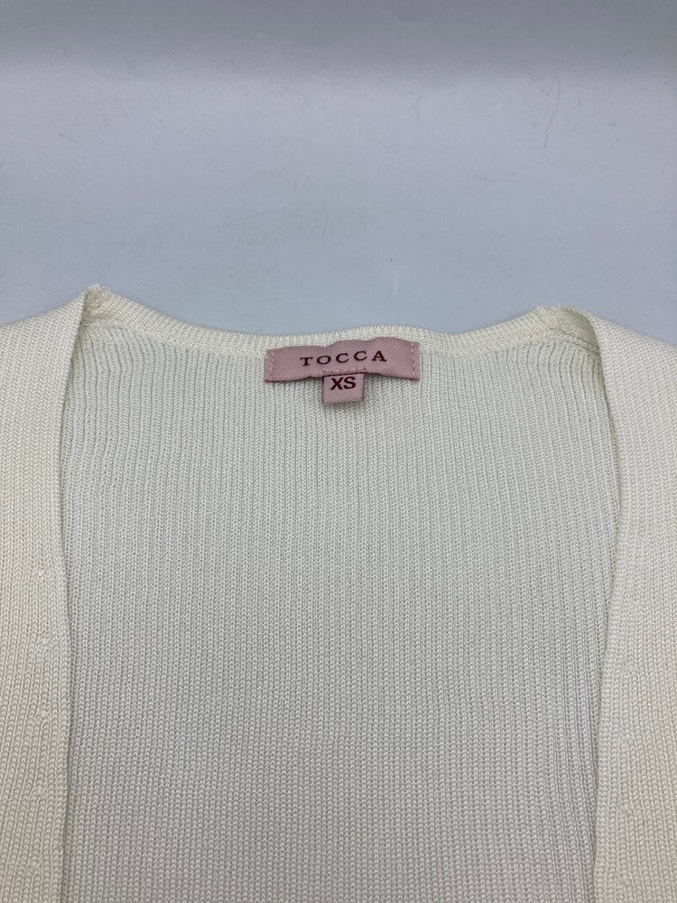 TOCCA トッカ エコファー付き ボレロ カーディガン 488445 サイズXS ホワイト 中古 D4