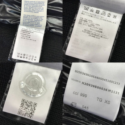 MONCLER モンクレール カーディガン トリコット ダウンジャケット メンズ ウール ニット 切り替え ブラック XSサイズ H20939B00026 M1131 中古 T1