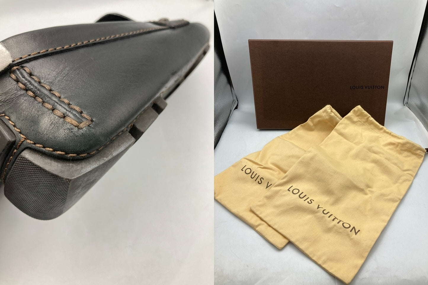 LOUIS VUITTON ルイヴィトン モンテカルロ ドライビングシューズ  メンズ ブラック サイズ8 1/2 中古 D4