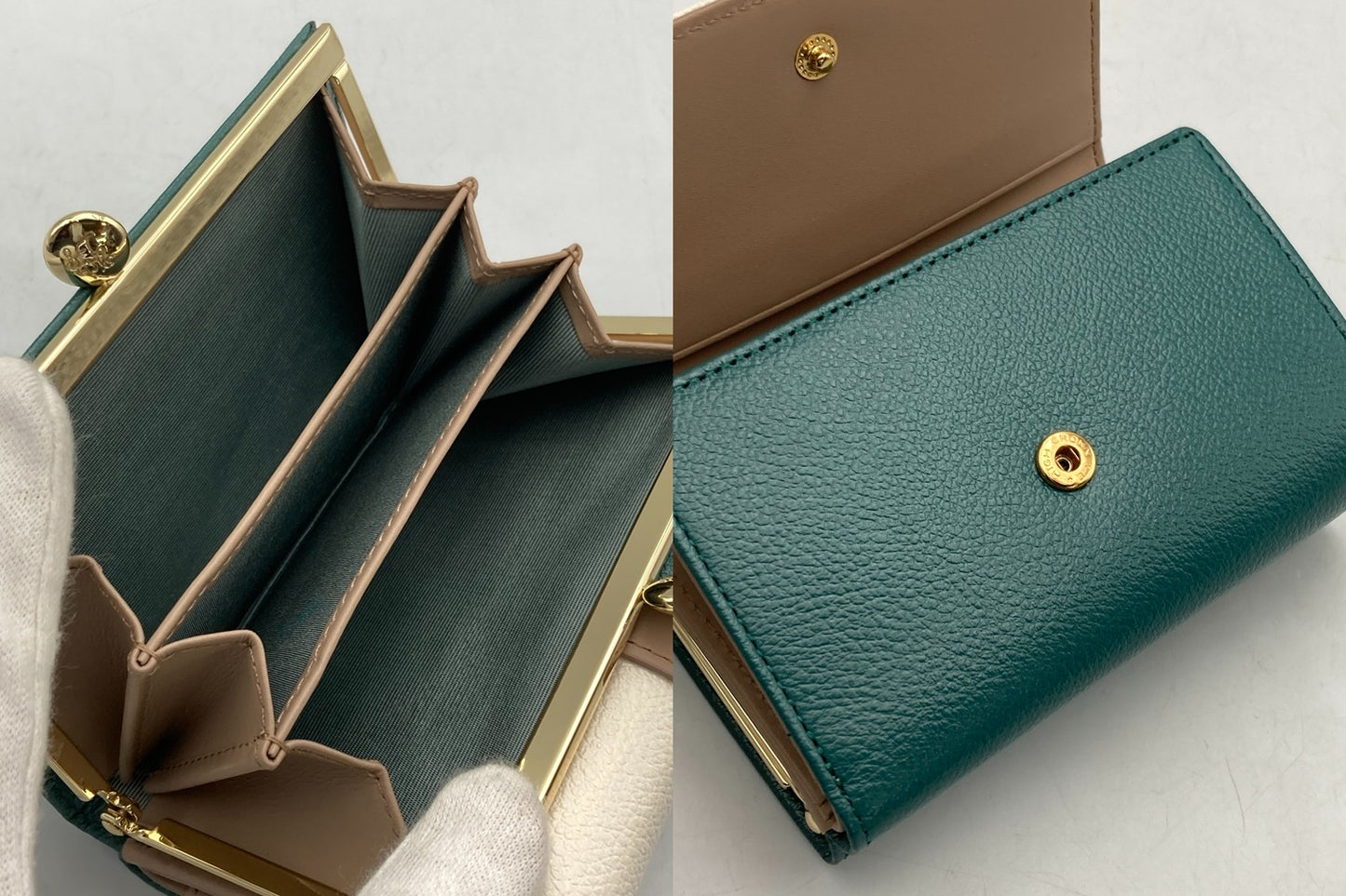 Samantha Thavasa Petit Choice サマンサタバサ プチチョイス バイカラー フロントベルト 口金折財布 中古 D4