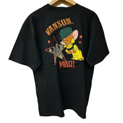 未使用品 vanson バンソン トムとジェリー Tシャツ XXL コラボ かわいい 半袖 夏 ブラック 中古 W４