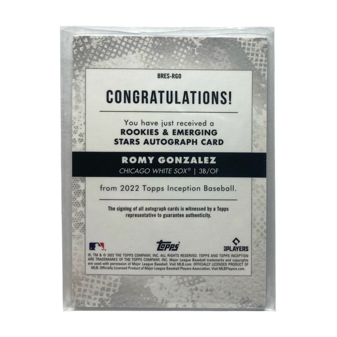 TOPPS MLBカード INCEPTION ROMY GONZALEZ WHITE SOX 40/50 #BRES-RGO 中古 IT2