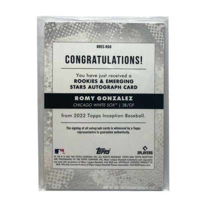 TOPPS MLBカード INCEPTION ROMY GONZALEZ WHITE SOX 40/50 #BRES-RGO 中古 IT2