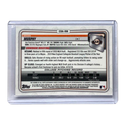 TOPPS MLBカード BOWMAN CHROME RYAN MURPHY GIANTS #CDA-RM 中古 IT2