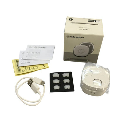 audio-technica オーディオテクニカ 完全ワイヤレスイヤホン ホワイト 小型 軽量 通話 Qi充電 ATH-SQ1TW2 WH 中古 T1