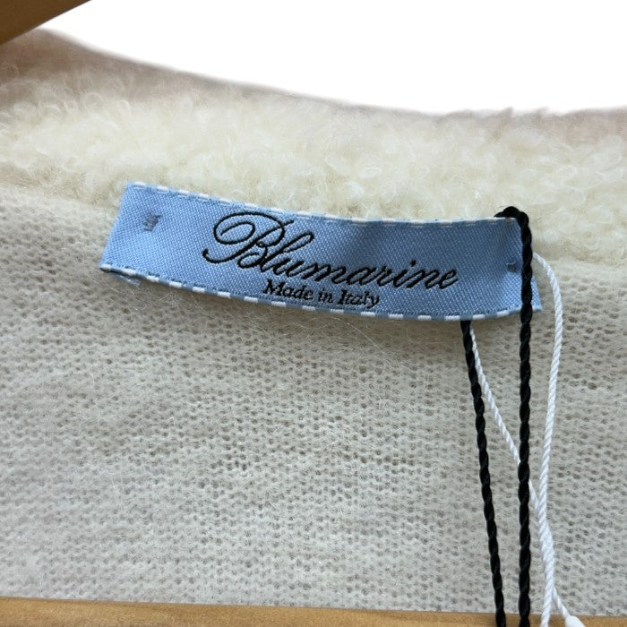 未使用品 Blumarine ブルマリン スワロフスキーボタン カーディガン WD0233303 IT38 レディース かわいい おしゃれ ホワイト 冬 秋 中古 W４