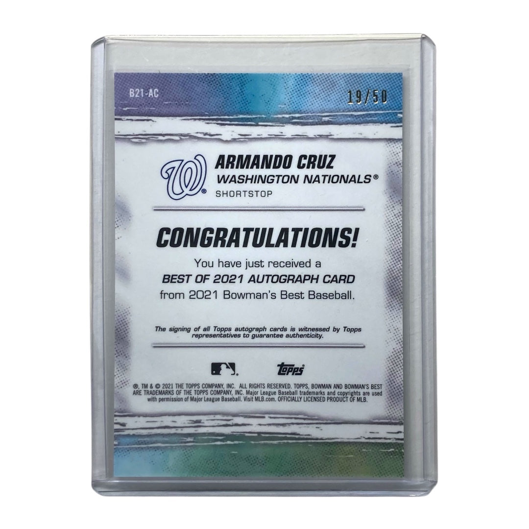 TOPPS MLBカード BOWMAN'S BEST ARMANDO CRUZ NATIONALS 19/50 #B21-AC 中古 IT2