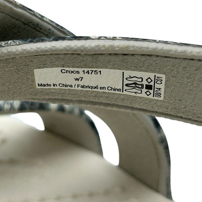 crocs クロックス サイプラス サンダル 14751 W7 (23cm) 靴 シューズ レディース パイソン柄 中古 W４