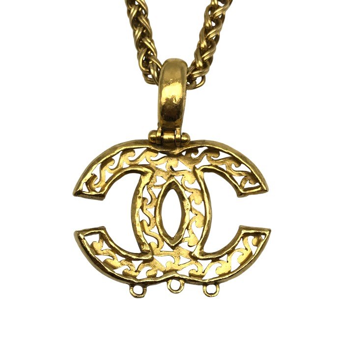 CHANEL シャネル ネックレス レディース ココマーク ヴィンテージ ロングチェーン ゴールドカラー 中古 T1