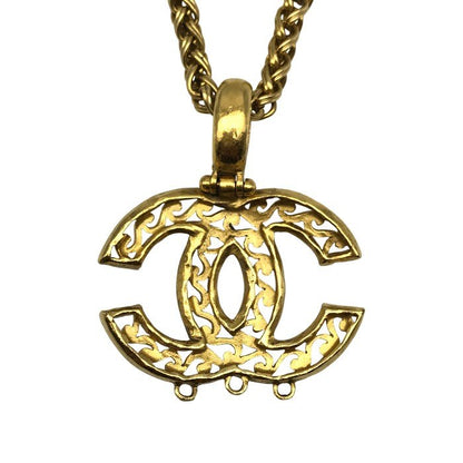 CHANEL シャネル ネックレス レディース ココマーク ヴィンテージ ロングチェーン ゴールドカラー 中古 T1
