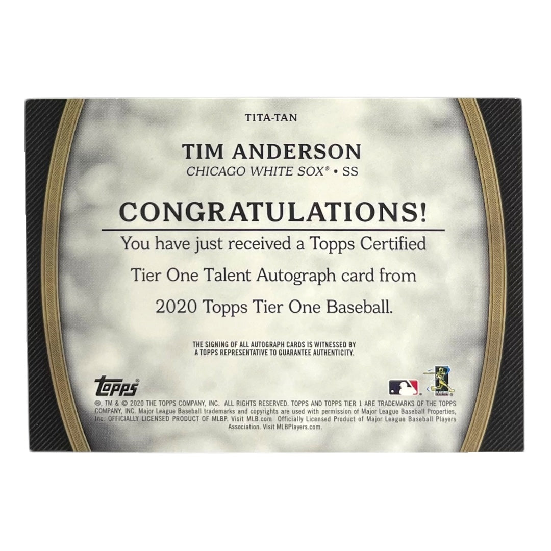TOPPS MLBカード TIER 1 TIM ANDERSON CHICAGO WHITE SOX /299 #T1TA-TAN 中古 IT2