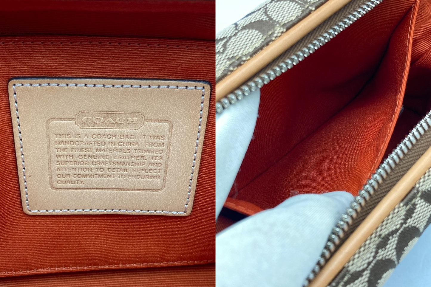 COACH コーチ ミニシグネチャー コスメポーチ 中古 D4