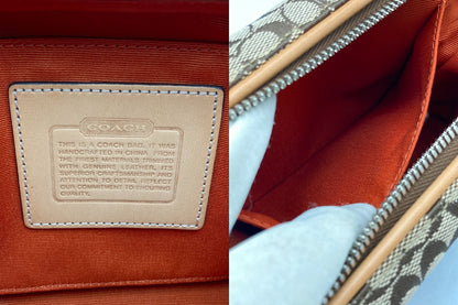COACH コーチ ミニシグネチャー コスメポーチ 中古 D4