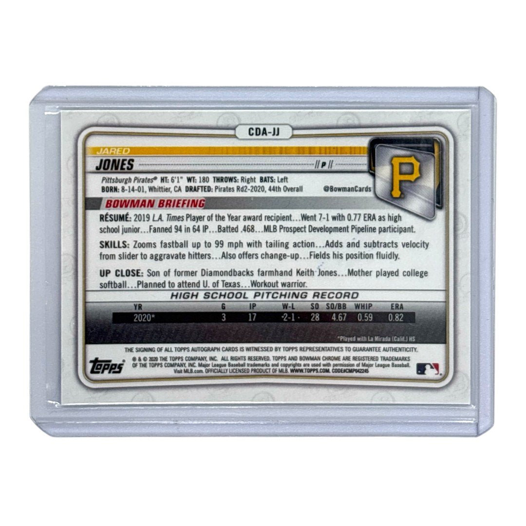 TOPPS MLBカード BOWMAN CHROME 1ST JARED JONES PITTSBURGH PIRATES /250 #CDA-JJ 中古 IT1